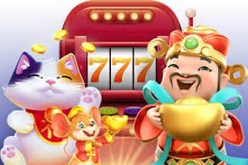 Antarmuka permainan Fa Cai Shen Deluxe di frlmods dengan simbol-simbol keberuntungan tradisional
